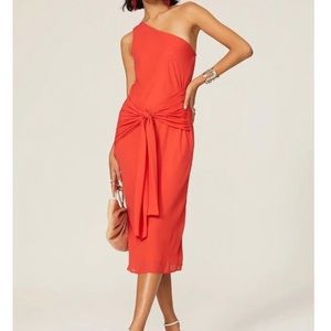 Krisa One Shoulder Midi Dress